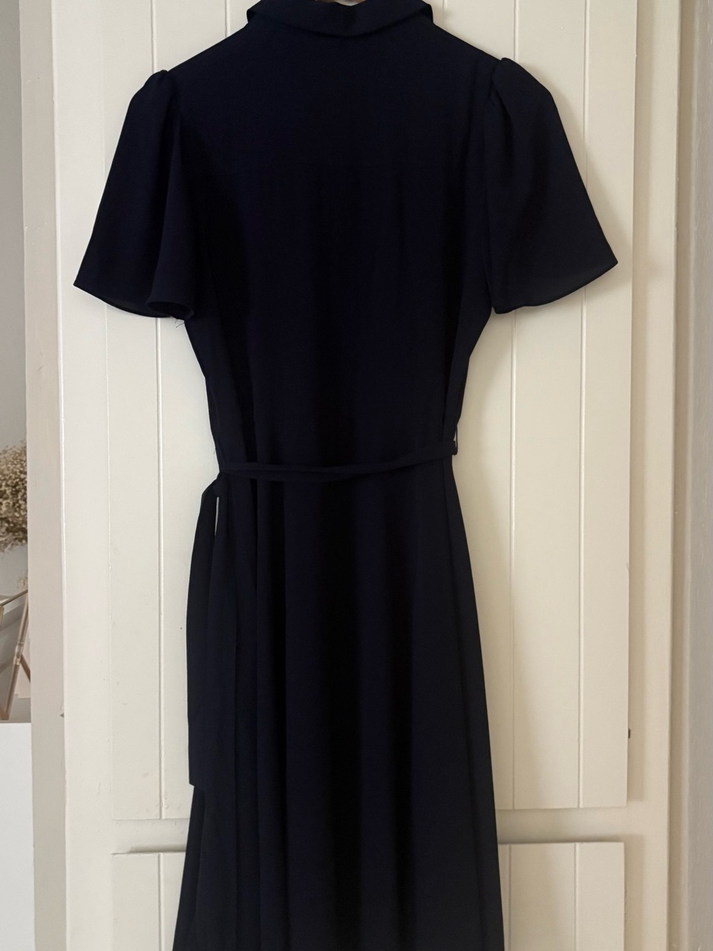 Blue Button Ruffle Sleeve Dress - Picture 3 of 5